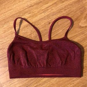 Pure Barre red space dye bra with Circle P.